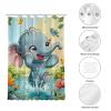 RMSGOZO HD Printed Shower Curtain for Bathroom, Cartoon Cute Elephant Shower Curtain 60X72 Inches, Thickened Opaque Shower Curtain, Metal Rust-Resistant Grommet Design with 12 Hooks view 4