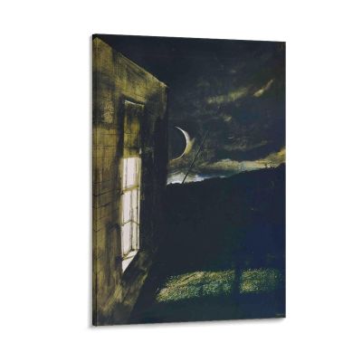 Andrew Wyeth Crescent Moon Wall Art Prints Framed Paintings Wall Art Picture Frame Painting Poster Canvas Print Posters Artworks Bedroom Living Room Decor 24x36inch(60x90cm)