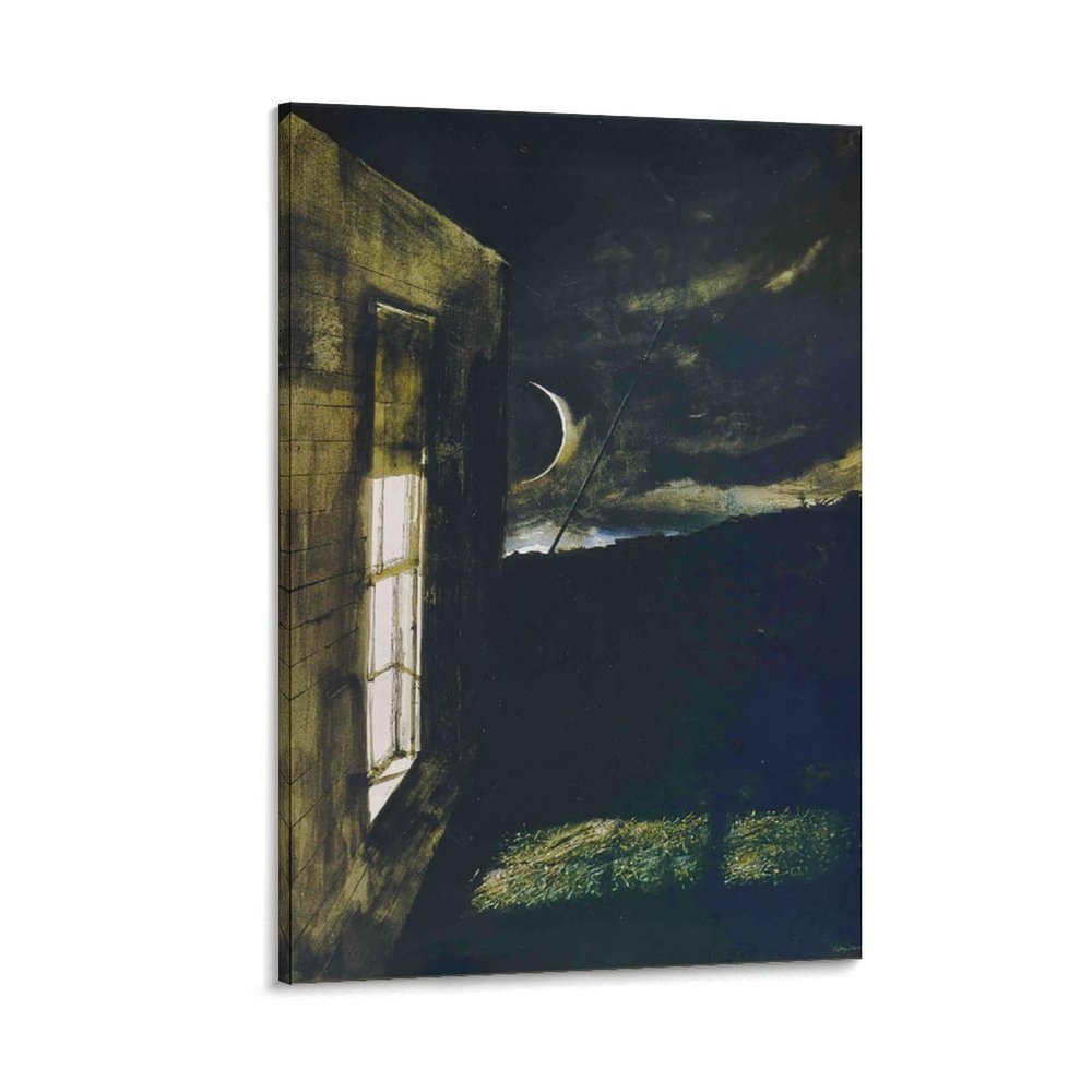 Andrew Wyeth Crescent Moon Wall Art Prints Framed Paintings Wall Art Picture Frame Painting Poster Canvas Print Posters Artworks Bedroom Living Room Decor 24x36inch(60x90cm)