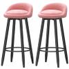 Preferspace Bar Stools Velvet Barstool Chairs with Back and Metal Leg, 26/30in Counter Height Chairs, Modern Pub Coffee Home Dinning Kitchen Island Tall Stools view 1