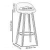 Preferspace Bar Stools Velvet Barstool Chairs with Back and Metal Leg, 26/30in Counter Height Chairs, Modern Pub Coffee Home Dinning Kitchen Island Tall Stools view 2