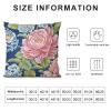 ArogGeld Bright and Cheery Peony Floral Pillow Cover Set of 2 Pink Peony Chinoiserie Flower Cushion Cover Traditional Chinese Chinoiserie Double Side Velvet Pillow Cover Case for Bedroom 20"x20" view 2