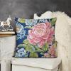 ArogGeld Bright and Cheery Peony Floral Pillow Cover Set of 2 Pink Peony Chinoiserie Flower Cushion Cover Traditional Chinese Chinoiserie Double Side Velvet Pillow Cover Case for Bedroom 20"x20" view 3