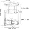 DBZRRKHDC Bar Cart Hotel Serving Cart Living Room, Party Cabinet On Wheels Wine Cart Hotel Wine Tea Drink Kitchen Bar Cart, Silver Black(Silver White) view 2
