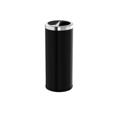 Bustards Indoor Rubbish bin 15L/25L/50L Stainless Steel Wastebasket, Smoke Extinguisher, Top Half Open Kitchen Black Wastebasket, Waste Paper Basket for Home Office basureros para cocina(Small)