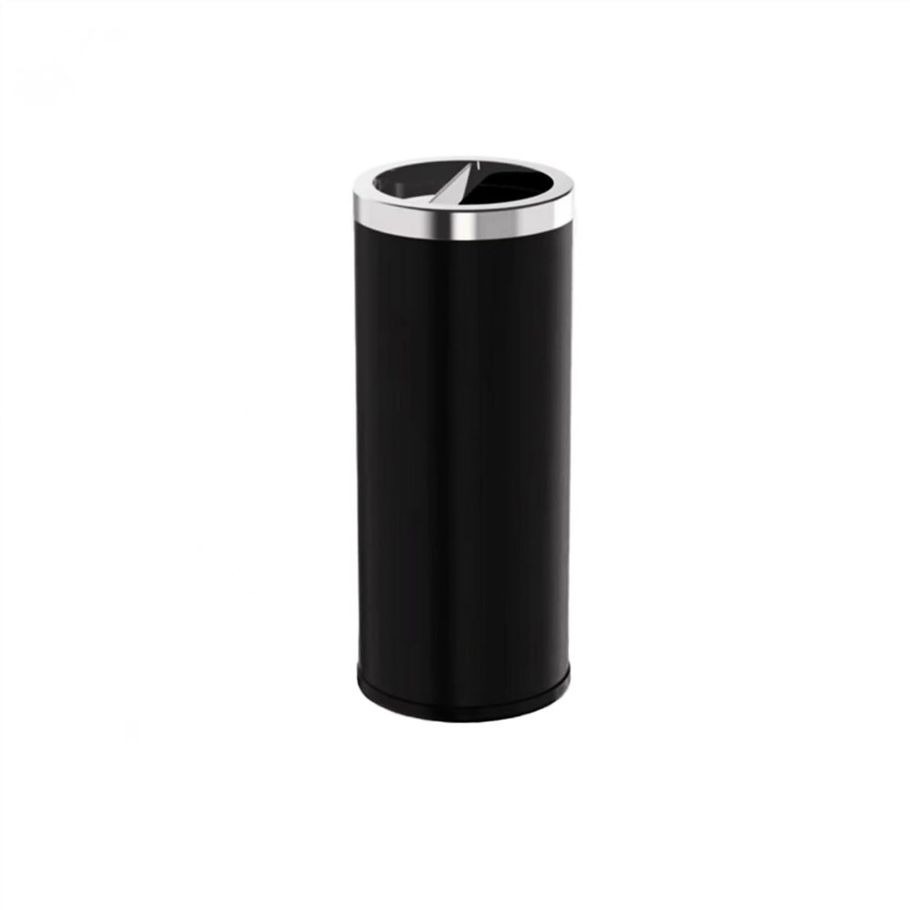 Bustards Indoor Rubbish bin 15L/25L/50L Stainless Steel Wastebasket, Smoke Extinguisher, Top Half Open Kitchen Black Wastebasket, Waste Paper Basket for Home Office basureros para cocina(Small)