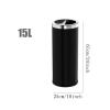 Bustards Indoor Rubbish bin 15L/25L/50L Stainless Steel Wastebasket, Smoke Extinguisher, Top Half Open Kitchen Black Wastebasket, Waste Paper Basket for Home Office basureros para cocina(Small) view 2