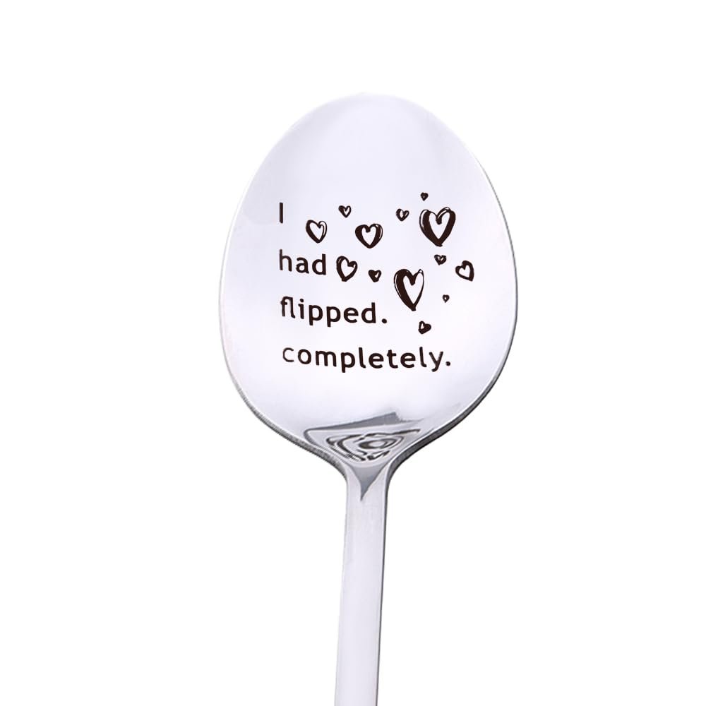 Coffee Spoon Couple Anniversary Birthday Gifts for Him Her Engagement Gifts for Boyfriend Girlfriend I Love You Gifts for Women Men Best Friend Christmas Gifts Ideas Engraved Ice Cream Tea Spoons