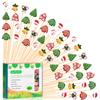 100Pcs, 5", Christmas Cocktail Picks Xmas Decor Toothpicks Fruit Sticks Food Sandwich Appetizer Charcuterie Skewers, Xmas Tree Snowman Bell Santa Claus Themed Christmas Decorations Party Supplies view 1