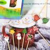100Pcs, 5", Christmas Cocktail Picks Xmas Decor Toothpicks Fruit Sticks Food Sandwich Appetizer Charcuterie Skewers, Xmas Tree Snowman Bell Santa Claus Themed Christmas Decorations Party Supplies view 4