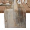 Retro Farmhouse Table Runner 70 inch Long, Brown Abstract Gradient Texture Kitchen Art Dining Coffe Table Runners Dresser, Washable Non-Slip Rectangle Table Setting Party Holiday Decor,13" Wx70 L view 1