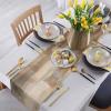 Retro Farmhouse Table Runner 70 inch Long, Brown Abstract Gradient Texture Kitchen Art Dining Coffe Table Runners Dresser, Washable Non-Slip Rectangle Table Setting Party Holiday Decor,13" Wx70 L view 3