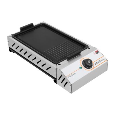 Portable Electric Grill 2500W Indoor Smokeless Searing Grill Commercial Yakitori Griddle Stainless Steel Restaurant Korean BBQ Grill Adjustable Temperature 122-572F (Griddle)