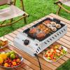 Portable Electric Grill 2500W Indoor Smokeless Searing Grill Commercial Yakitori Griddle Stainless Steel Restaurant Korean BBQ Grill Adjustable Temperature 122-572F (Griddle) view 2