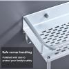 EHCBFCVN Space Aluminum Bathroom Shelf, Wall Mounted Storage Rack, Wall Storage Rack, Skeletonized Design with Hooks and Crossbars, Suitable for Washroom, Kitchen, Student Dormitory(50 * 14 * 13cm) view 3