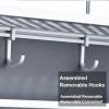 EHCBFCVN Space Aluminum Bathroom Shelf, Wall Mounted Storage Rack, Wall Storage Rack, Skeletonized Design with Hooks and Crossbars, Suitable for Washroom, Kitchen, Student Dormitory(50 * 14 * 13cm) view 4