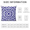 ArogGeld Boho Ethnic Bukhara Ikat Textile Blue Throw Pillow Covers 20"x20" Set of 2 Dark Navy Blue Ikat Geometric Throw Pillow Cushion Short Plush Chinoiserie Toss Pillows for Car Chair Sofa view 2