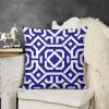 ArogGeld Boho Ethnic Bukhara Ikat Textile Blue Throw Pillow Covers 20"x20" Set of 2 Dark Navy Blue Ikat Geometric Throw Pillow Cushion Short Plush Chinoiserie Toss Pillows for Car Chair Sofa view 3