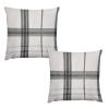 ArogGeld Gray Black Buffalo Check Sofa Pillow Cover Set of 2 Vintage Tan Plaid Charcoal Throw Pillow Cushion Chinoiserie Double Side Velvet Throw Pillow Case for Living Room Bedroom 20"x20" view 1