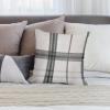 ArogGeld Gray Black Buffalo Check Sofa Pillow Cover Set of 2 Vintage Tan Plaid Charcoal Throw Pillow Cushion Chinoiserie Double Side Velvet Throw Pillow Case for Living Room Bedroom 20"x20" view 4