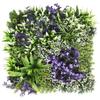 SunnyRoyal 6 Pcs Artificial Boxwood Panel 20"x20" 3D Grass Wall Panels Greenery Backdrop Decor Privacy Hedge Fence Screen for Outdoor Indoor Backyard Garden Decoration, Purple Green view 1