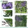 SunnyRoyal 6 Pcs Artificial Boxwood Panel 20"x20" 3D Grass Wall Panels Greenery Backdrop Decor Privacy Hedge Fence Screen for Outdoor Indoor Backyard Garden Decoration, Purple Green view 2