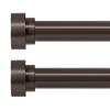 HEI! DEAR 2 Pack Bronze Curtain Rods, 72-144" (6-12ft), 1" Heavy Duty, Modern Style, Iron Finish, Antique Bronze Color, Wall Mounted, 30 lbs Weight Capacity view 1