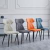 HAOKAZLBR Modern Dining Room Chairs Upholstered Dinner Chair Kitchen Dining Chairs Set of 4 Leather Kitchen Living Room Lounge Counter Chairs Sturdy Carbon Steel Metal Legs(Orange) view 3