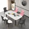 Modern Dining Room Chairs Upholstered Dinner Chair Dining Chairs Set of 2, Modern Leather High Back Kitchen Chair with Carbon Steel Metal Legs for Counter Lounge Living Room Reception Chair(Pink) view 2