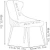 Modern Dining Room Chairs Upholstered Dinner Chair Dining Chairs Set of 2, Modern Leather High Back Kitchen Chair with Carbon Steel Metal Legs for Counter Lounge Living Room Reception Chair(Pink) view 3