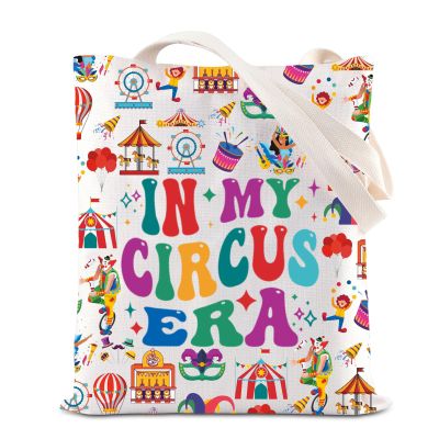 TGBJE Circus Showman Inspired Tote Bag Circus Lovers Gift In My Circus Era Handle Bag Circus Animals Jokers Circus Tent Gift (Circus Era tote)