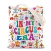 TGBJE Circus Showman Inspired Tote Bag Circus Lovers Gift In My Circus Era Handle Bag Circus Animals Jokers Circus Tent Gift (Circus Era tote) view 1