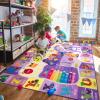B BENRON Kids Rugs for Playroom Bedroom Classroom Nursery, Non-Slip and Washable Rugs for Children Toddlers Girls, Educational and Fun Rug Carpets with ABC Alphabet Animals Shapes, 6x9, Purple view 3