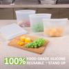 Bundle of 4 Pack 100% Silicone Reusable Food Storage Bags 50.7oz Translucent + 8 Pack 100% Silicone Reusable Sandwich Bags & Snack Bags view 2