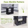 63'' Marble Dining Table Set for 4, 5 Piece Dining Table Set, Rectangular Marble Pattern MDF Dining Table Top and Base, 4 PU Leather Dining Chairs with Chrome Plated Metal Legs for Dining Room. view 4