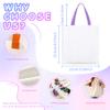 VELTAUTY 8.5 x 8 Inch Mini Tote Bags Sublimation Blanks Tote Bag Small Canvas Tote Bag Reusable Grocery Bags (12, White With Colorful Handle, 8 x 9 Inch) view 3
