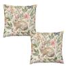 ArogGeld Chinoiserie Pillow Covers Set of 2 Rabbit Floral Bunny Flower Vintage Throw Pillow Cover Easter Bunnies and Wildflowers Spring Sofa Pillowcase Velvet Throw Pillow Case 20"x20" view 1
