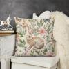 ArogGeld Chinoiserie Pillow Covers Set of 2 Rabbit Floral Bunny Flower Vintage Throw Pillow Cover Easter Bunnies and Wildflowers Spring Sofa Pillowcase Velvet Throw Pillow Case 20"x20" view 3
