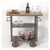 EHVYBDX Trolley Bar Serving Cart, Wine Cart for Home Kitchen Hotel Metal Industrial Rolling Carts, 3-Tier Bar Serving Trolley,Multifunction Utility Cart view 1