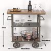 EHVYBDX Trolley Bar Serving Cart, Wine Cart for Home Kitchen Hotel Metal Industrial Rolling Carts, 3-Tier Bar Serving Trolley,Multifunction Utility Cart view 3