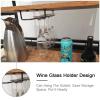 EHVYBDX Trolley Rolling Serving Cart Bar Serving Cart Home Rustic Mobile Kitchen Serving cart Industrial Vintage Style Wood Metal Serving Trolley,with Wine Glasses Hooks view 2