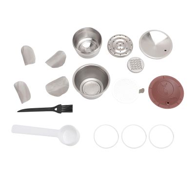 Zerodis Stainless Steel Metal Coffee Capsule, Reusable Capsule Coffee Pods for Refilling Capsules Pods Silicone Lid Portable Multifunctional for Home Office Travel