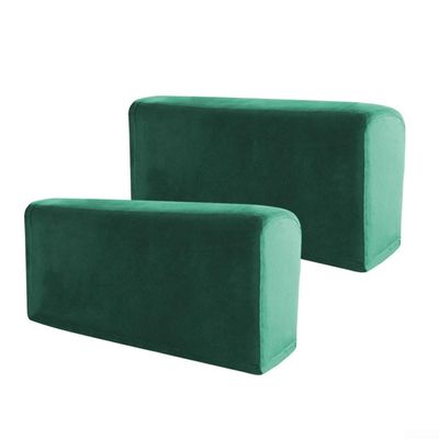 Cloudpower 2 Pcs Stretch Armrest Covers, Thick Stretch Armrest Covers for Anti-Slip Furniture Protector Washable Armchair Slipcovers for Recliner(Dark Green)