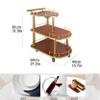 EHVYBDX Trolley Bar Cart Kitchen Serving Cart Metal Frame Bar Serving Carts with Guardrail Mobile Coffee Wine Trolley on Universal Wheels with Brake for Home view 3