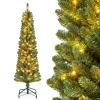 Goplus 5ft Pre-Lit Slim Pencil Christmas Tree with Quick Shape Technology view 1