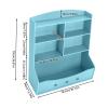 Kids Bookshelf Kid Toy Storage Organizer Home Organization Toys Bookcases 3Tier Children Wooden Bookshelves Easy to Assemble Book Cabinets for Nursery Kindergarten Playroom Bedroom Study Room (Blue) view 2