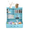 Kids Bookshelf Kid Toy Storage Organizer Home Organization Toys Bookcases 3Tier Children Wooden Bookshelves Easy to Assemble Book Cabinets for Nursery Kindergarten Playroom Bedroom Study Room (Blue) view 4
