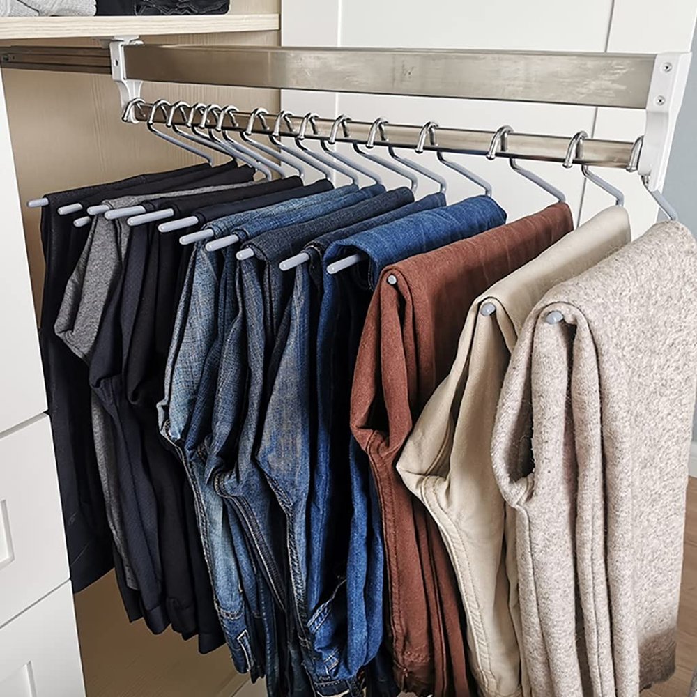 BABYCE Closet Hanging Clothes Rod, Laundry Room Extendable Closet Rod 30-60cm,Adjustable Wardrobe Hanger Rails,Stretchable Closet Clothes Rail Stainless Steel,Load-Bearing 25kg(447mm/17.6inch)