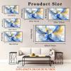 Abstract Blue Canvas Wall Art, Modern Canvas Print, Blue Bright Motion Composition Art, Abstract Art Wall Decor, Blue Wall Decor, Prints for Wall Decor, Home Office Decor (Gold Frame, 59"x33"|150x84cm) view 4