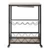 EHVYBDX Trolley Bar Serving Cart Home Mobile Kitchen Serving Cart Industrial Vintage Style Wood Metal Serving Trolley view 2